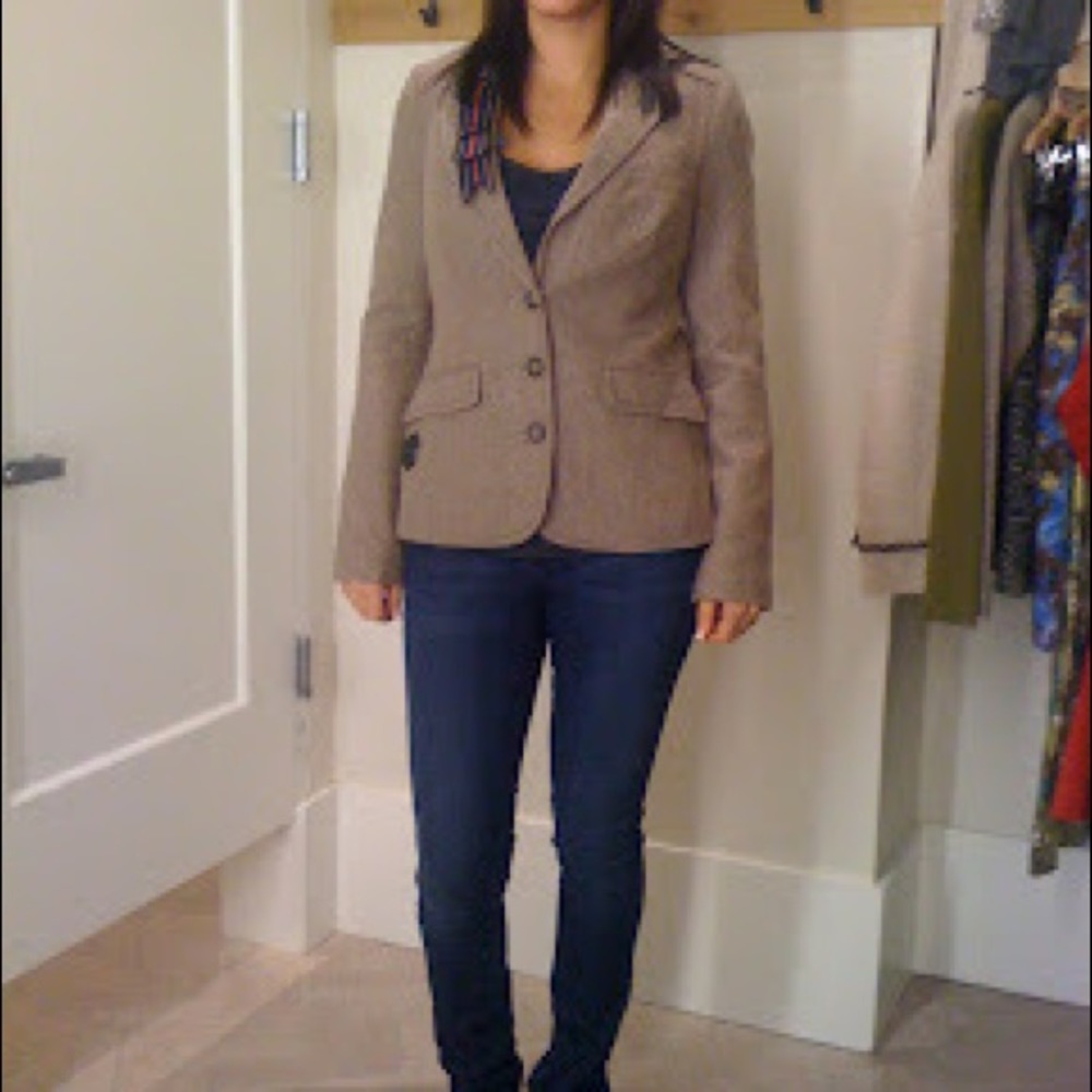 Anthropologie Cartonnier Frontrunner Equestrian Detailed Tweed Blazer 12 - Picture 12 of 12